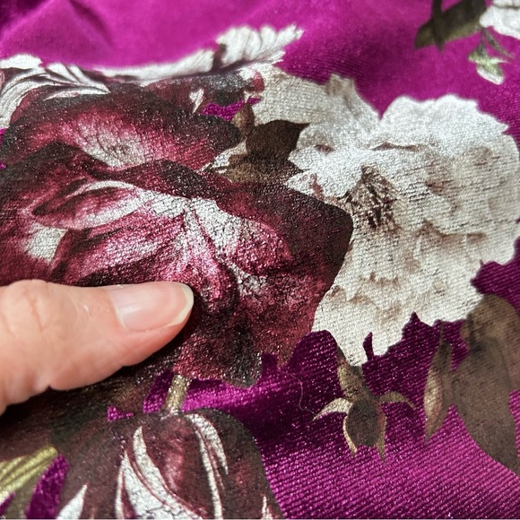 NWT Ignite Evenings Floral Velvet Mini Dress Dress Plum Wedding Guest Size 14 - Picture 11 of 14
